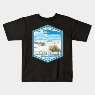 White Sands National Park Vintage WPA Style Outdoor Badge Kids T-Shirt